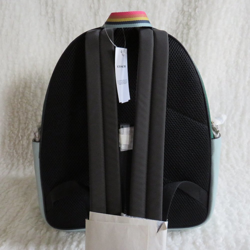 Coach Colorblock Court Backpack (Green/Light Teal) - Picture 2 of 6